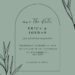 Free Editable Sage Foliage Line Wedding Invitation Templates