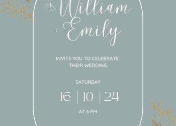 Free Editable Sage Greenery Leaves Wedding Invitation