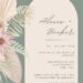 Free Editable Sage Peach Tropical Floral Wedding Invitation