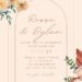 Free Editable Terracotta Dry Rose Bouquet Wedding Invitation
