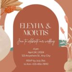 22+ Terracotta Boho Tropical Floral Canva Wedding Invitation Templates