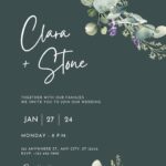 16+ Sage Watercolor Flowers Canva Wedding Invitation Templates