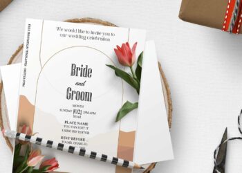(Free Editable PDF) Luscious Garden Floral Wedding Invitation Templates with aesthetic blush pink tulips