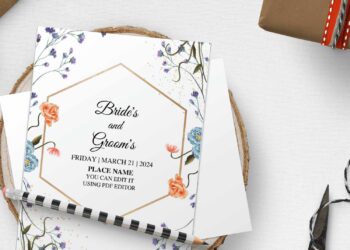 (Free Editable PDF) Lively Bright Spring Floral Wedding Invitation Templates