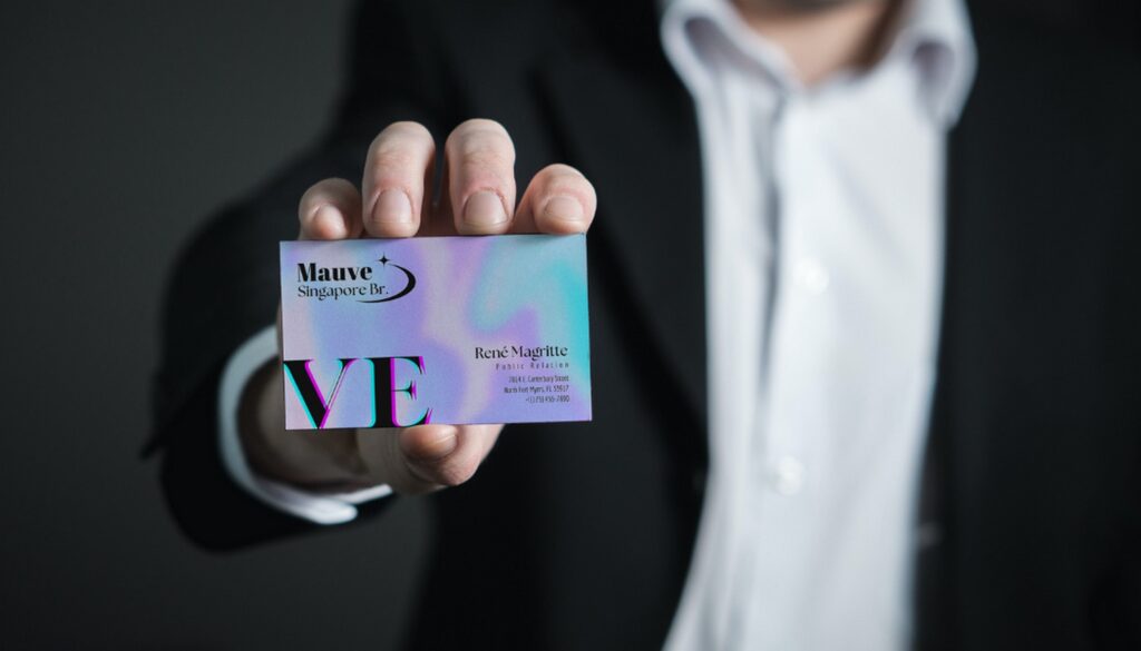 Creative Y2K Holo Business Card Templates - Editable Canva Templates with landscape orientation design
