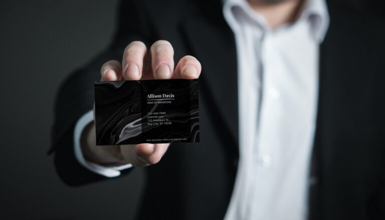 Stunning Black Marble Business Card Templates - Editable Canva Templates