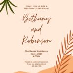 20+ Terracotta Wave Aesthetic Plant Canva Wedding Invitation Templates