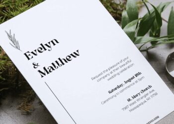 (Free Editable PDF) Elegant Typography Style Wedding Invitation Templates