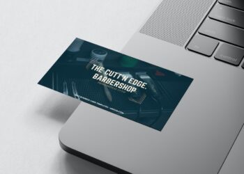 Sleek Barbershop Business Card Templates - Editable Canva Templates