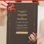 (Free Editable PDF) Picturesque Tulip Wedding Invitation Templates