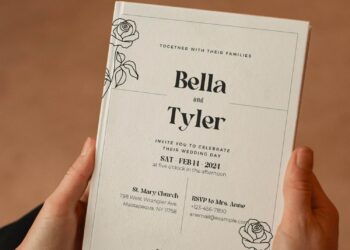 (Free Editable PDF) Hand Drawn Floral Linework Wedding Invitation Templates