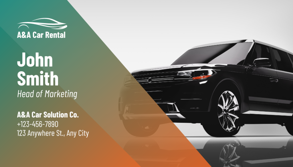 Car Rental Business Card Templates - Editable Canva Templates with Car photo