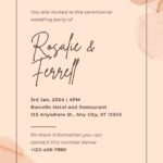 16+ Watercolor Orange Brown Terracotta Canva Wedding Invitation Templates