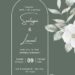 Free Editable Sage Green and White Floral Wedding Invitation