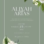 22+ Sage White Rose Bouquet Canva Wedding Invitation Templates
