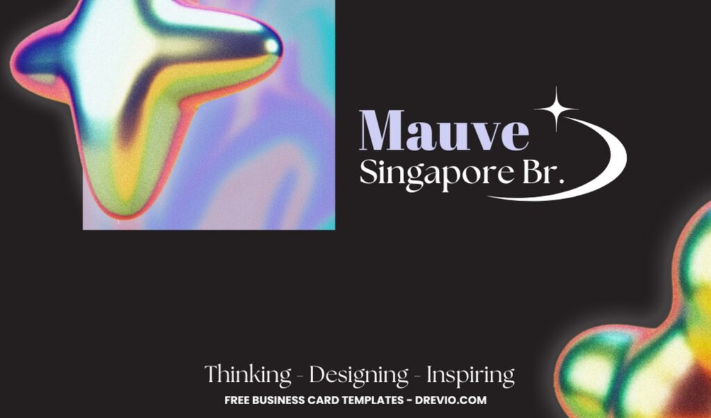 Creative Y2K Holo Business Card Templates - Editable Canva Templates with edgy bold fonts