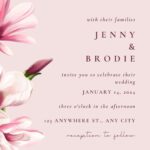 14+ Cream Pastel Magnolia Watercolor Canva Wedding Invitation Templates