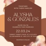 18+ Terracotta Abstract Splash Canva Wedding Invitation Templates