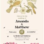 (Free Editable PDF) Rustic Bird Cage Floral Wedding Invitation Templates