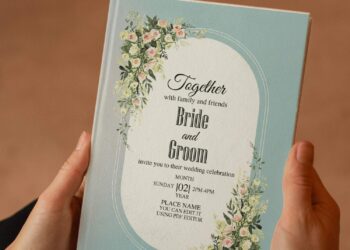 (Free Editable PDF) Soft & Muted Watercolor Floral Wedding Invitation Templates with simple rounded rectangle text box and frame