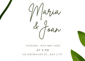 Free Editable Watercolor Branches Green Leaves Wedding Invitation
