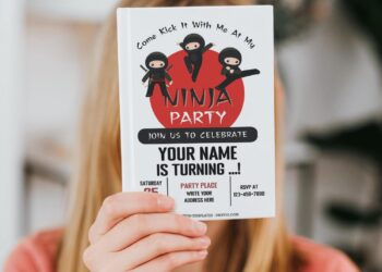 (Free Editable PDF) Ninja Boy Birthday Invitation Templates