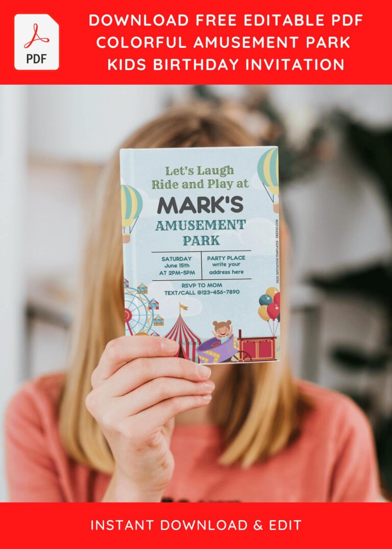 (Free Editable PDF) Amusement Park Birthday Invitation Templates