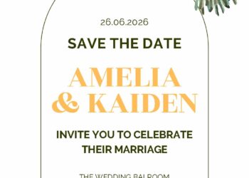Free Editable Garden Pink Green Leaves Watercolor Wedding Invitation