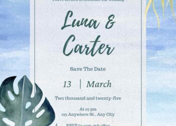 Free Editable Tropical Pink Floral Wedding Invitation