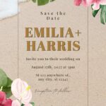 20+ Colorful Tropical Flower Leaves Canva Wedding Invitation Templates