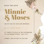 20+ Boho Wreath Dried Tropical Canva Wedding Invitation Templates