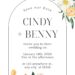 Watercolor White Peonies Canva Wedding Invitation Templates