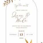 18+ Watercolor Arrangement Red Orange Canva Wedding Invitation Templates