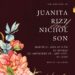 Free Editable Burgundy Fall Watercolor Floral Wedding Invitation