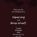 20+ Ink Splash Black Burgundy Canva Wedding Invitation Templates