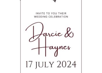 Free Editabe Watercolor Gothic Style Floral Wedding Invitation
