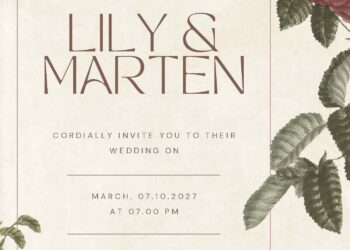 Free Editable Vintage Dark Roses Floral Wedding Invitation