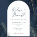 Free Editable Navy Black Gold Floral Wedding Invitation