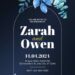 Free Editable Navy Watercolor Blue Rose Wedding Invitation