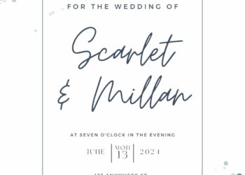 Free Editable Navy Blue Gold Wedding Invitation