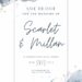 Free Editable Navy Blue Gold Wedding Invitation