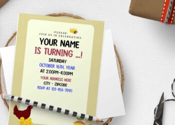 (Free Editable PDF) Cartoon Hand Drawn Barn Farm Birthday Invitation Templates