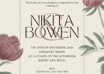 Free Editable Vintage Pastel Pink Floral Wedding Invitation