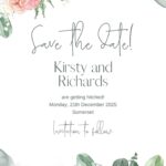 14+ Watercolor Boho Greenery Bouquet Canva Wedding Invitation Templates
