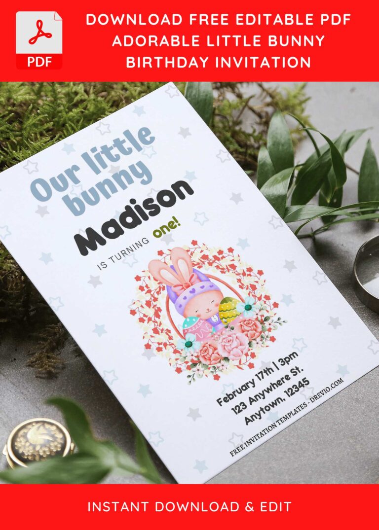 (Free Editable PDF) Some Bunny Birthday Invitation Templates