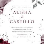 16+ Dark Roses Flower Black Leaves Canva Wedding Invitation Templates
