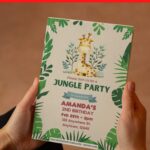 (Free Editable PDF) Cute Giraffe Birthday Invitation Templates