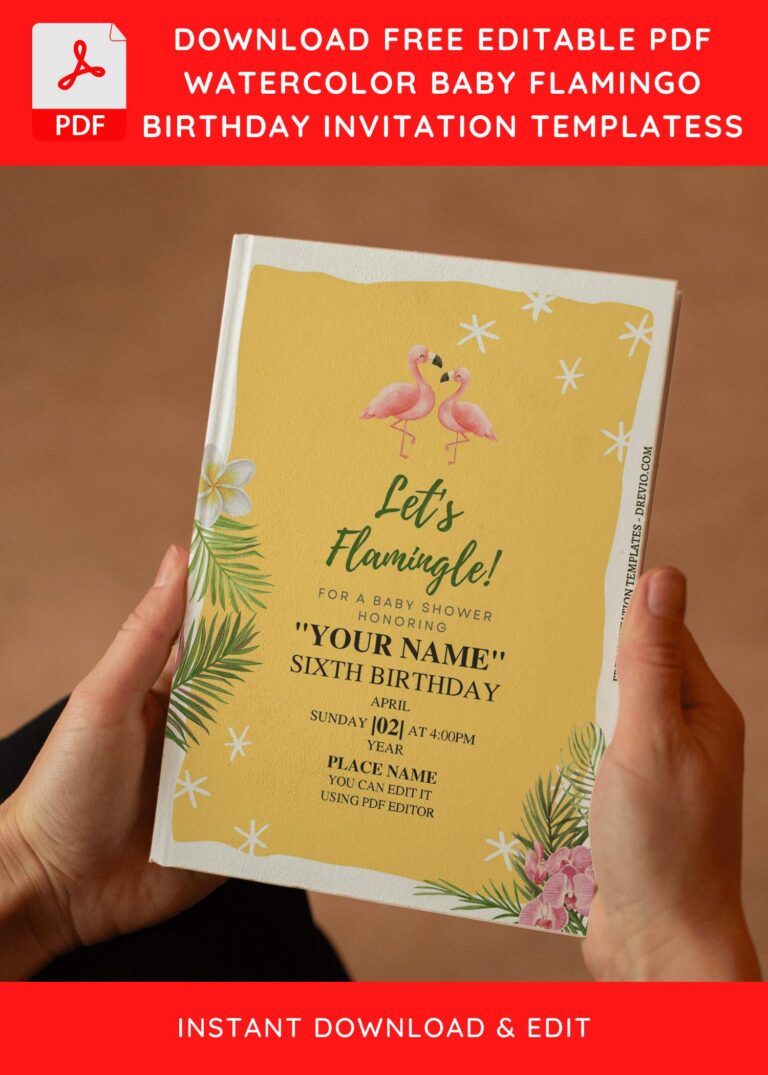 (Free Editable PDF) Summer Flamingle Birthday Invitation Templates