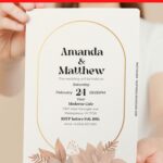 (Free Editable PDF) Simply Elegance Foliage Wedding Invitation Templates