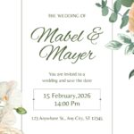 16+ Watercolor Bouquet Hydrangea Canva Wedding Invitation Templates